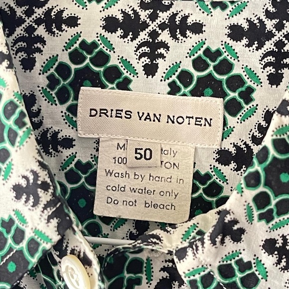 Mens Dries Van Noten (hand printed) short sleeve button up - Picture 2 of 2